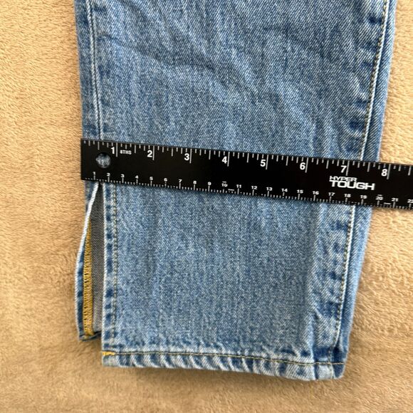 Good American Jeans Womens 6 Blue 941 Good Boy High Rise Straight Boot Slit 29" - Picture 15 of 16
